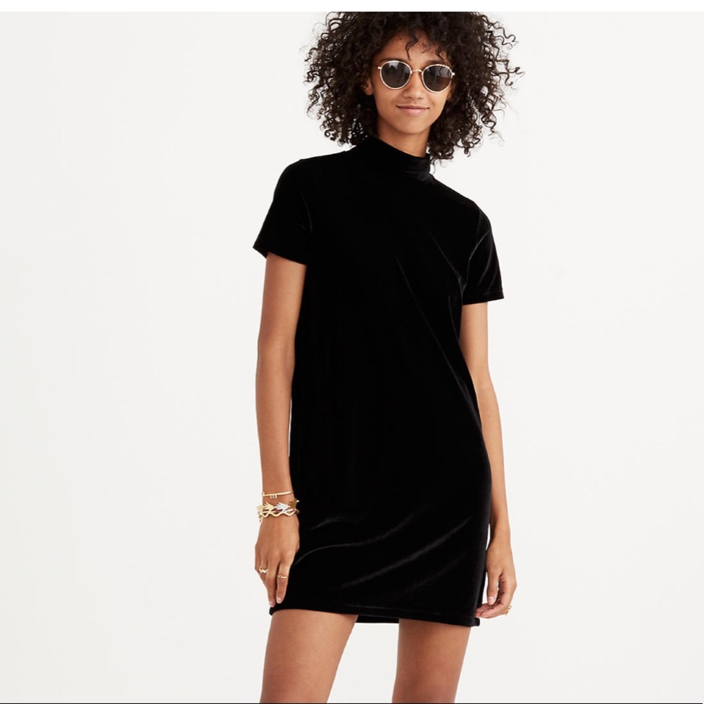 Madewell Velvet mock neck dress